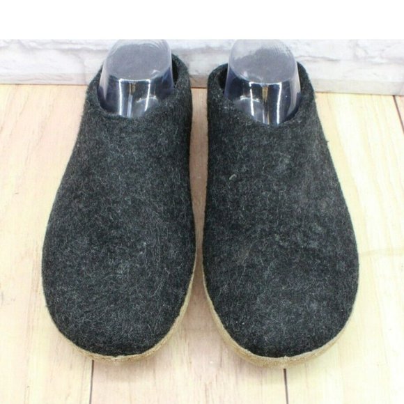 Glerups Unisex Black Wool Slip On Flexible Comfort Clog Slippers Size 10 - Picture 5 of 8